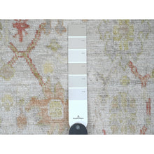 Load image into Gallery viewer, 4&#39;x11&#39;9&quot; Oyster White, Hand Knotted, Afghan Angora Oushak With All Over Leaf Design, Vegetable Dyes, 100% Wool, Wide Runner, Oriental Rug FWR123426