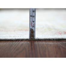 Load image into Gallery viewer, 4&#39;x11&#39;9&quot; Oyster White, Hand Knotted, Afghan Angora Oushak With All Over Leaf Design, Vegetable Dyes, 100% Wool, Wide Runner, Oriental Rug FWR123426
