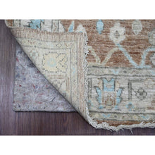 Load image into Gallery viewer, 2&#39;10&quot;x5&#39;10&quot; Cedar Brown, Afghan Angora Oushak With Leaf Design, Hand Knotted, Veggie Dyes, 100% Wool, Short Runner, Oriental Rug FWR123432