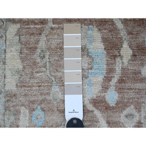 2'10"x5'10" Cedar Brown, Afghan Angora Oushak With Leaf Design, Hand Knotted, Veggie Dyes, 100% Wool, Short Runner, Oriental Rug FWR123432