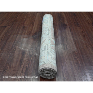 2'10"x5'10" Cedar Brown, Afghan Angora Oushak With Leaf Design, Hand Knotted, Veggie Dyes, 100% Wool, Short Runner, Oriental Rug FWR123432