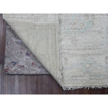 Load image into Gallery viewer, 2&#39;8&quot;x9&#39;8&quot; Cascading White, Hand Knotted, Afghan Angora Oushak With Large Leaf Design, Veggie Dyes, Pure Wool, Runner, Oriental Rug FWR123462
