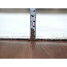 Load image into Gallery viewer, 2&#39;8&quot;x9&#39;8&quot; Cascading White, Hand Knotted, Afghan Angora Oushak With Large Leaf Design, Veggie Dyes, Pure Wool, Runner, Oriental Rug FWR123462