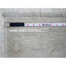 Load image into Gallery viewer, 2&#39;8&quot;x9&#39;8&quot; Cascading White, Hand Knotted, Afghan Angora Oushak With Large Leaf Design, Veggie Dyes, Pure Wool, Runner, Oriental Rug FWR123462