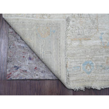 Load image into Gallery viewer, 2&#39;8&quot;x12&#39;4&quot; Alabaster White, Hand Knotted, Afghan Angora Oushak With Large Leaf Design, Veggie Dyes, 100% Wool, Runner, Oriental Rug FWR123492