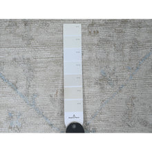 Load image into Gallery viewer, 2&#39;8&quot;x12&#39;4&quot; Alabaster White, Hand Knotted, Afghan Angora Oushak With Large Leaf Design, Veggie Dyes, 100% Wool, Runner, Oriental Rug FWR123492