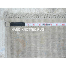 Load image into Gallery viewer, 2&#39;8&quot;x12&#39;4&quot; Alabaster White, Hand Knotted, Afghan Angora Oushak With Large Leaf Design, Veggie Dyes, 100% Wool, Runner, Oriental Rug FWR123492