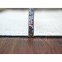 Load image into Gallery viewer, 2&#39;10&quot;x11&#39;5&quot; Pearl White, Afghan Angora Oushak With Muted Colors Leaf Pattern, Vegetable Dyes, Hand Knotted, 100% Wool, Runner, Oriental Rug FWR123504