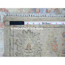 Load image into Gallery viewer, 2&#39;10&quot;x9&#39;8&quot; Laurel Green, Hand Knotted, Afghan Angora Oushak with Colorful Leaf Design, Vegetable Dyes, 100% Wool, Runner, Oriental Rug FWR123516