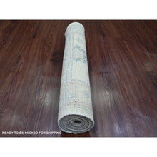 Load image into Gallery viewer, 2&#39;10&quot;x7&#39;9&quot; Daisy White, Hand Knotted, Afghan Angora Oushak With Floral Pattern, Veggie Dyes, Pure Wool, Runner, Oriental Rug FWR123522