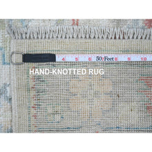 Load image into Gallery viewer, 2&#39;10&quot;x7&#39;9&quot; Daisy White, Hand Knotted, Afghan Angora Oushak With Floral Pattern, Veggie Dyes, Pure Wool, Runner, Oriental Rug FWR123522