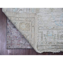 Load image into Gallery viewer, 2&#39;6&quot;x9&#39;7&quot; Pastel Gray, Afghan Angora Oushak With All Over Design, Hand Knotted, Natural Dyes, 100% Wool, Runner, Oriental Rug FWR123546