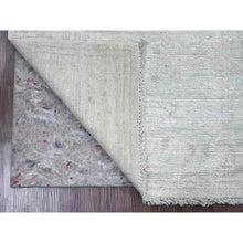 Load image into Gallery viewer, 2&#39;7&quot;x7&#39;8&quot; Pearl White, 100% Wool, Afghan Angora Oushak With Large Leaf Design, Hand Knotted, Vegetable Dyes, Runner, Oriental Rug FWR123558
