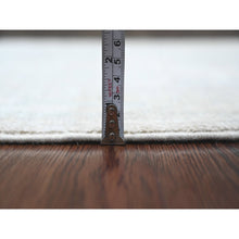 Load image into Gallery viewer, 2&#39;7&quot;x7&#39;8&quot; Pearl White, 100% Wool, Afghan Angora Oushak With Large Leaf Design, Hand Knotted, Vegetable Dyes, Runner, Oriental Rug FWR123558