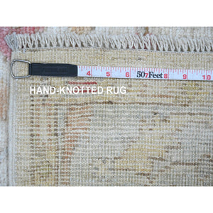 4'x19'3" Stone Gray, Peshawar with Bijar Garus Design, Hand Knotted, High Mountain Wool, Vegetable Dyes, Densely Woven, XL, Wide Runner, Oriental Rug FWR125910