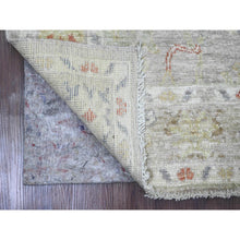 Load image into Gallery viewer, 4&#39;1&quot;x5&#39;9&quot; Stone Gray, Hand Knotted, Afghan Angora Oushak With Leaf Design, Vegetable Dyes, 100% Wool, Oriental Rug FWR123576