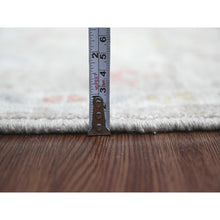 Load image into Gallery viewer, 4&#39;1&quot;x5&#39;9&quot; Stone Gray, Hand Knotted, Afghan Angora Oushak With Leaf Design, Vegetable Dyes, 100% Wool, Oriental Rug FWR123576