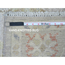 Load image into Gallery viewer, 4&#39;1&quot;x5&#39;9&quot; Stone Gray, Hand Knotted, Afghan Angora Oushak With Leaf Design, Vegetable Dyes, 100% Wool, Oriental Rug FWR123576