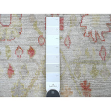 Load image into Gallery viewer, 4&#39;x11&#39;9&quot; Chiffon White, Hand Knotted, Afghan Angora Oushak With Colorful Leaf Pattern, Vegetable Dyes, 100% Wool, Wide Runner, Oriental Rug FWR123600