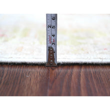 Load image into Gallery viewer, 4&#39;x11&#39;9&quot; Chiffon White, Hand Knotted, Afghan Angora Oushak With Colorful Leaf Pattern, Vegetable Dyes, 100% Wool, Wide Runner, Oriental Rug FWR123600