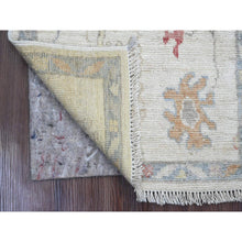 Load image into Gallery viewer, 2&#39;x3&#39; Pristine White, Afghan Angora Oushak With Leaf Design, Hand Knotted, Vegetable Dyes, Pure Wool, Mat, Oriental Rug FWR123606