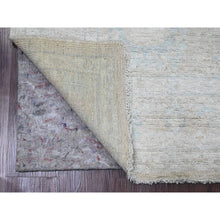Load image into Gallery viewer, 5&#39;1&quot;x6&#39;7&quot; Alabaster White, 100% Wool, Afghan Angora Oushak with Muted Colors Leaf Design, Hand Knotted, Veggie Dyes, Oriental Rug FWR123624
