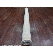 Load image into Gallery viewer, 5&#39;1&quot;x6&#39;7&quot; Alabaster White, 100% Wool, Afghan Angora Oushak with Muted Colors Leaf Design, Hand Knotted, Veggie Dyes, Oriental Rug FWR123624