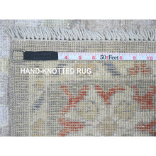 Load image into Gallery viewer, 5&#39;1&quot;x6&#39;7&quot; Medium Gray, Afghan Angora Oushak With Colorful Leaf Pattern, Hand Knotted, Vegetable Dyes, 100% Wool, Oriental Rug FWR123630