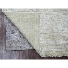 Load image into Gallery viewer, 4&#39;8&quot;x6&#39;3&quot; Lace White, Hand Knotted, Afghan Angora Oushak with Leaf Design, Vegetable Dyes, 100% Wool, Oriental Rug FWR123636