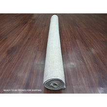 Load image into Gallery viewer, 4&#39;8&quot;x6&#39;3&quot; Lace White, Hand Knotted, Afghan Angora Oushak with Leaf Design, Vegetable Dyes, 100% Wool, Oriental Rug FWR123636