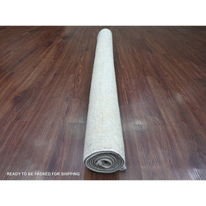 4'8"x6'3" Lace White, Hand Knotted, Afghan Angora Oushak with Leaf Design, Vegetable Dyes, 100% Wool, Oriental Rug FWR123636