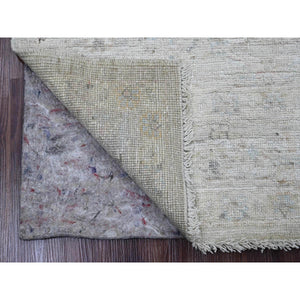 5'x6'10" Cloud Gray, Afghan Angora Oushak With All Over Pattern, Hand Knotted, Vegetable Dyes, 100% Wool, Oriental Rug FWR123642