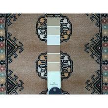Load image into Gallery viewer, 2&#39;7&quot;x12&#39; Boulder White, Mori Bokara With Geometric Medallions Design, 100% Wool, Hand Knotted, Runner, Oriental Rug FWR123654