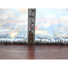 Load image into Gallery viewer, 10&#39;2&quot;x18&#39;5&quot; Ruddy Blue, Afghan Peshawar with Birds of Paradise Design, Natural Dyes, Hand Knotted, Soft Wool, Gallery Size, Long and Narrow, Oriental Rug FWR123672