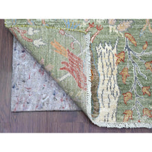 Load image into Gallery viewer, 2&#39;6&quot;x21&#39;9&quot; Sage Green, Soft Wool, Afghan Peshawar with Birds of Paradise Design, Hand Knotted, Vegetable Dyes, XL Runner, Oriental Rug FWR123684