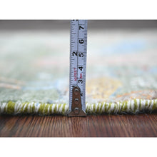 Load image into Gallery viewer, 2&#39;6&quot;x21&#39;9&quot; Sage Green, Soft Wool, Afghan Peshawar with Birds of Paradise Design, Hand Knotted, Vegetable Dyes, XL Runner, Oriental Rug FWR123684