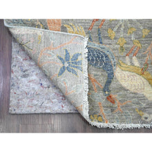 Load image into Gallery viewer, 2&#39;6&quot;x20&#39;2&quot; Misty Gray, Afghan Peshawar With Birds Of Paradise Design, Hand Knotted, Soft Wool, Vegetable Dyes, Xl Runner, Oriental Rug FWR123690