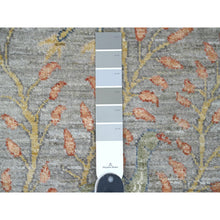 Load image into Gallery viewer, 2&#39;6&quot;x20&#39;2&quot; Misty Gray, Afghan Peshawar With Birds Of Paradise Design, Hand Knotted, Soft Wool, Vegetable Dyes, Xl Runner, Oriental Rug FWR123690