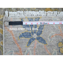 Load image into Gallery viewer, 2&#39;6&quot;x20&#39;2&quot; Misty Gray, Afghan Peshawar With Birds Of Paradise Design, Hand Knotted, Soft Wool, Vegetable Dyes, Xl Runner, Oriental Rug FWR123690