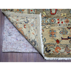 9'x11'9" Taupe Brown, Peshawar with Bijar Garus Design, High Mountain Wool, Hand Knotted, Vegetable Dyes, Densely Woven, Oriental Rug FWR123738