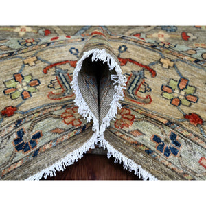 9'x11'9" Taupe Brown, Peshawar with Bijar Garus Design, High Mountain Wool, Hand Knotted, Vegetable Dyes, Densely Woven, Oriental Rug FWR123738