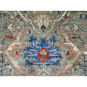 9'x11'9" Taupe Brown, Peshawar with Bijar Garus Design, High Mountain Wool, Hand Knotted, Vegetable Dyes, Densely Woven, Oriental Rug FWR123738