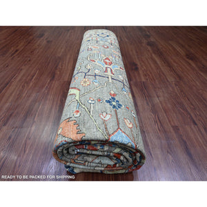 9'x11'9" Taupe Brown, Peshawar with Bijar Garus Design, High Mountain Wool, Hand Knotted, Vegetable Dyes, Densely Woven, Oriental Rug FWR123738