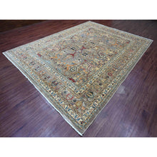 Load image into Gallery viewer, 9&#39;x12&#39;1&quot; Khaki Brown, Aryana Grade, Bijar Garus With Antique Persian Design, Peshawar, High Mountain Wool, Vegetable Dyes, Hand Knotted, Oriental Rug FWR123750