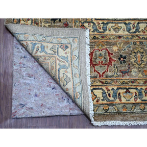 9'x12'1" Khaki Brown, Aryana Grade, Bijar Garus With Antique Persian Design, Peshawar, High Mountain Wool, Vegetable Dyes, Hand Knotted, Oriental Rug FWR123750