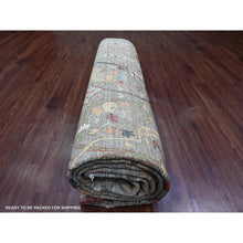 Load image into Gallery viewer, 9&#39;x12&#39;1&quot; Khaki Brown, Aryana Grade, Bijar Garus With Antique Persian Design, Peshawar, High Mountain Wool, Vegetable Dyes, Hand Knotted, Oriental Rug FWR123750