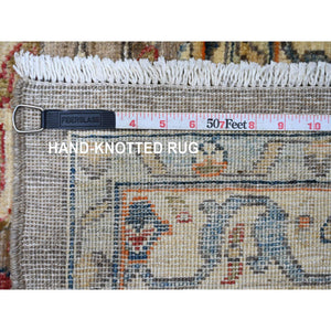 9'x12'1" Khaki Brown, Aryana Grade, Bijar Garus With Antique Persian Design, Peshawar, High Mountain Wool, Vegetable Dyes, Hand Knotted, Oriental Rug FWR123750