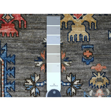 Load image into Gallery viewer, 3&#39;6&quot;x5&#39; Dim Gray, Aryana Collection, Caucasian Inspired Antiqued Design, Hand Knotted, High Mountain Wool, Vegetable Dyes, Oriental Rug FWR123774