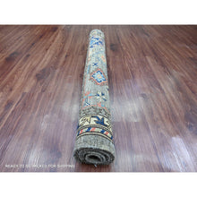 Load image into Gallery viewer, 3&#39;6&quot;x5&#39; Dim Gray, Aryana Collection, Caucasian Inspired Antiqued Design, Hand Knotted, High Mountain Wool, Vegetable Dyes, Oriental Rug FWR123774