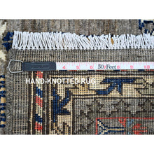Load image into Gallery viewer, 3&#39;6&quot;x5&#39; Dim Gray, Aryana Collection, Caucasian Inspired Antiqued Design, Hand Knotted, High Mountain Wool, Vegetable Dyes, Oriental Rug FWR123774